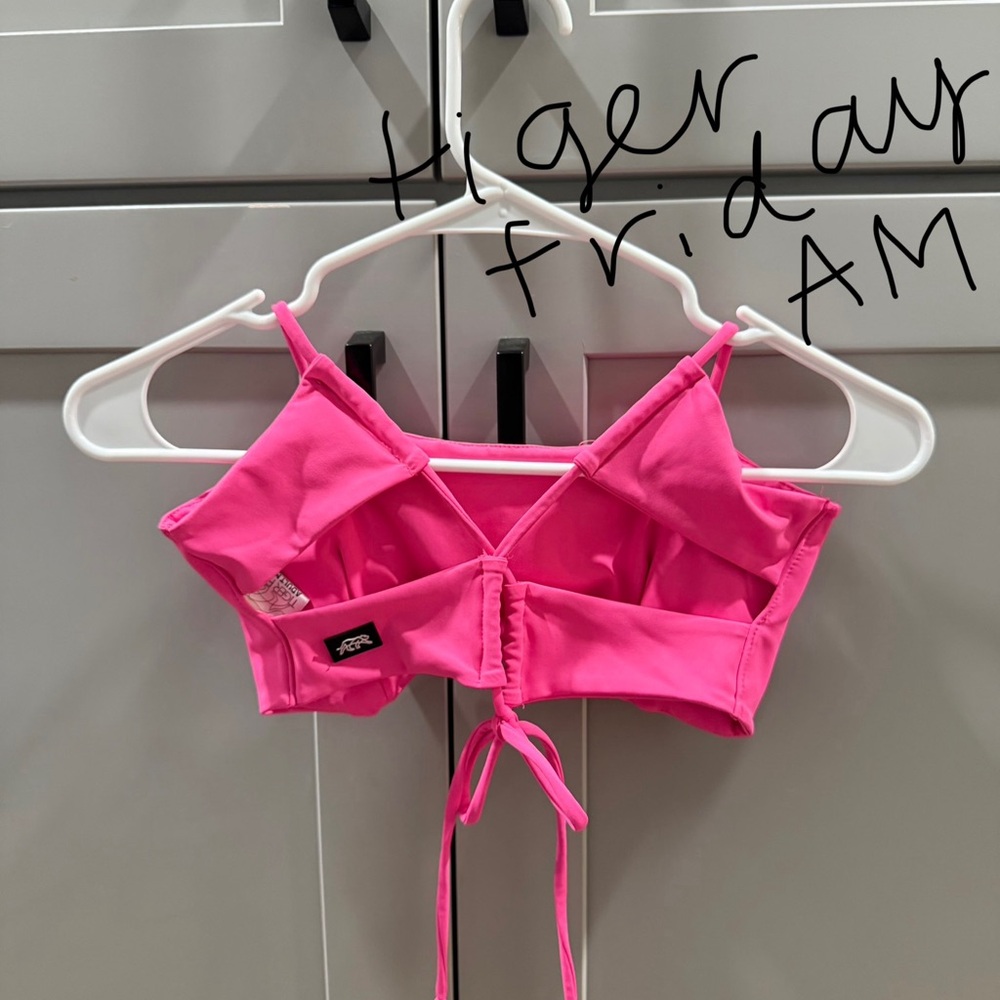Tiger Friday Women's Pink Crop Top - Picture 2 of 2